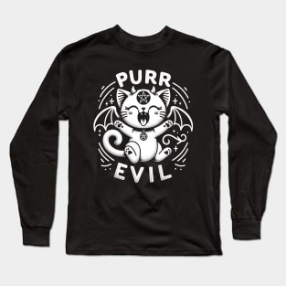 Pure Evil Cute Occult Satanic Cat Long Sleeve T-Shirt